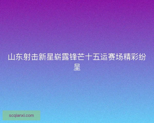 山东射击新星崭露锋芒十五运赛场精彩纷呈 山东射击新星崭露锋芒十五运赛场精彩纷呈